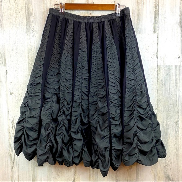 Dresses & Skirts - ☘️AWESOME SALE☘️ Gothic Draped Pleated Black Knee Length Skirt~XL